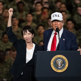 Trump welcomes Japan prime minister’s promise to accelerate military build-up 
